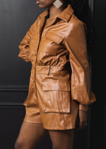 Load image into Gallery viewer, Leather Romper | Brown
