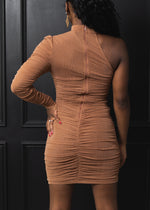 Load image into Gallery viewer, One sleeve dress | Beige
